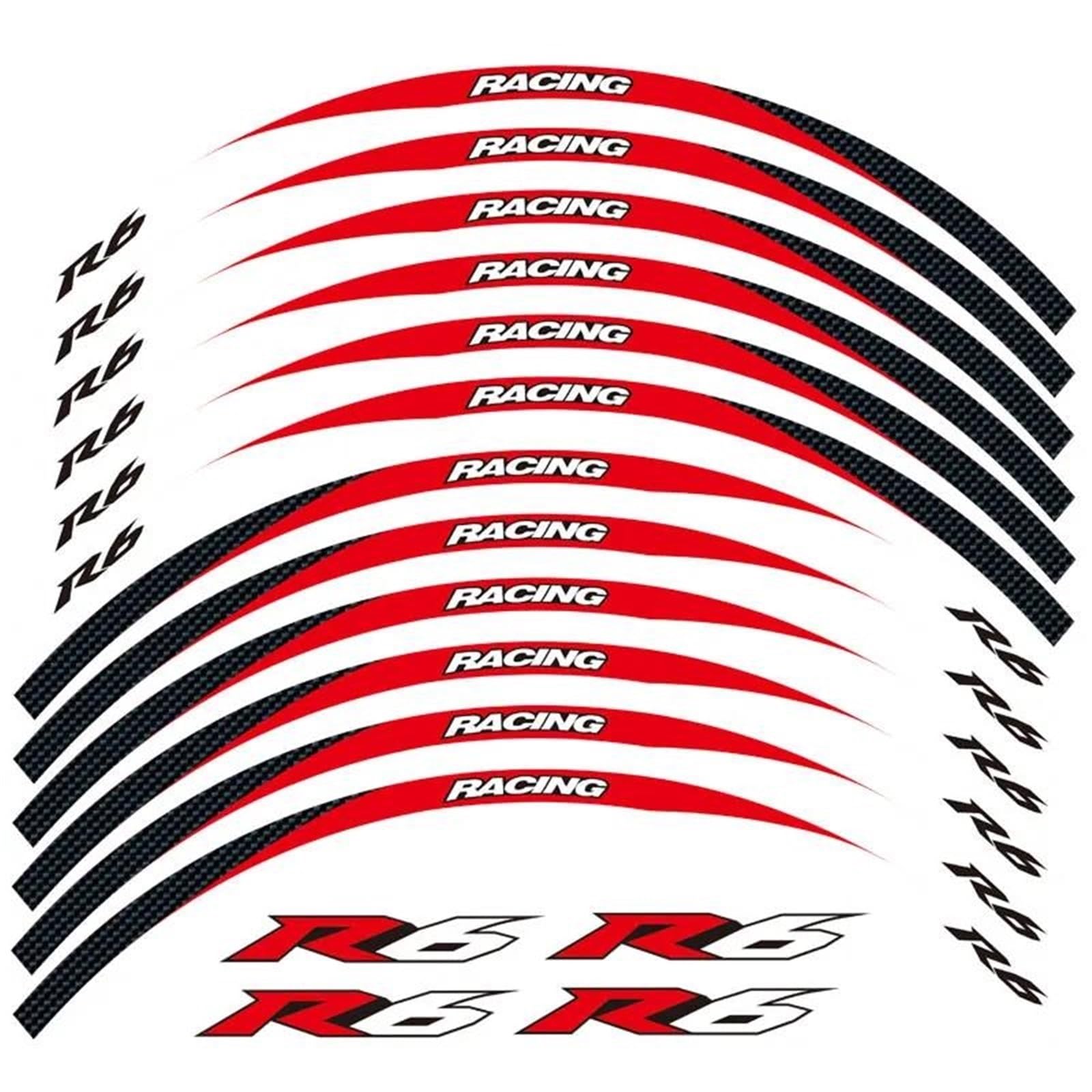 Stickers Motorcycle Wheel Stickers Night Reflective Decorative Rim for YZF R6(Style 22)