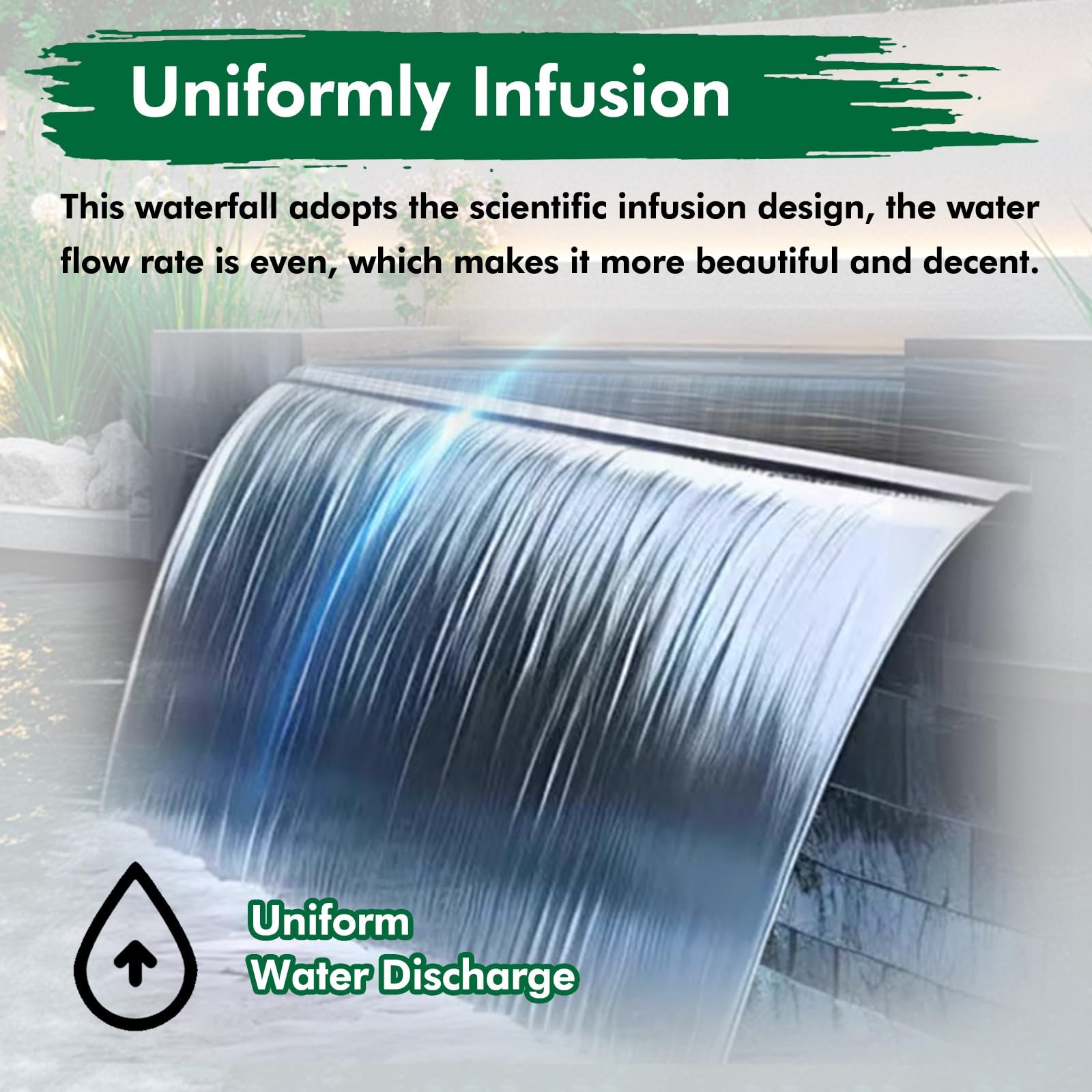 Cascata personalizzata Spillway Box – Resistente fontana d'acqua esterna per patio, stagni e giardini paesaggistici sistema di troppopieno da incasso e design elegante