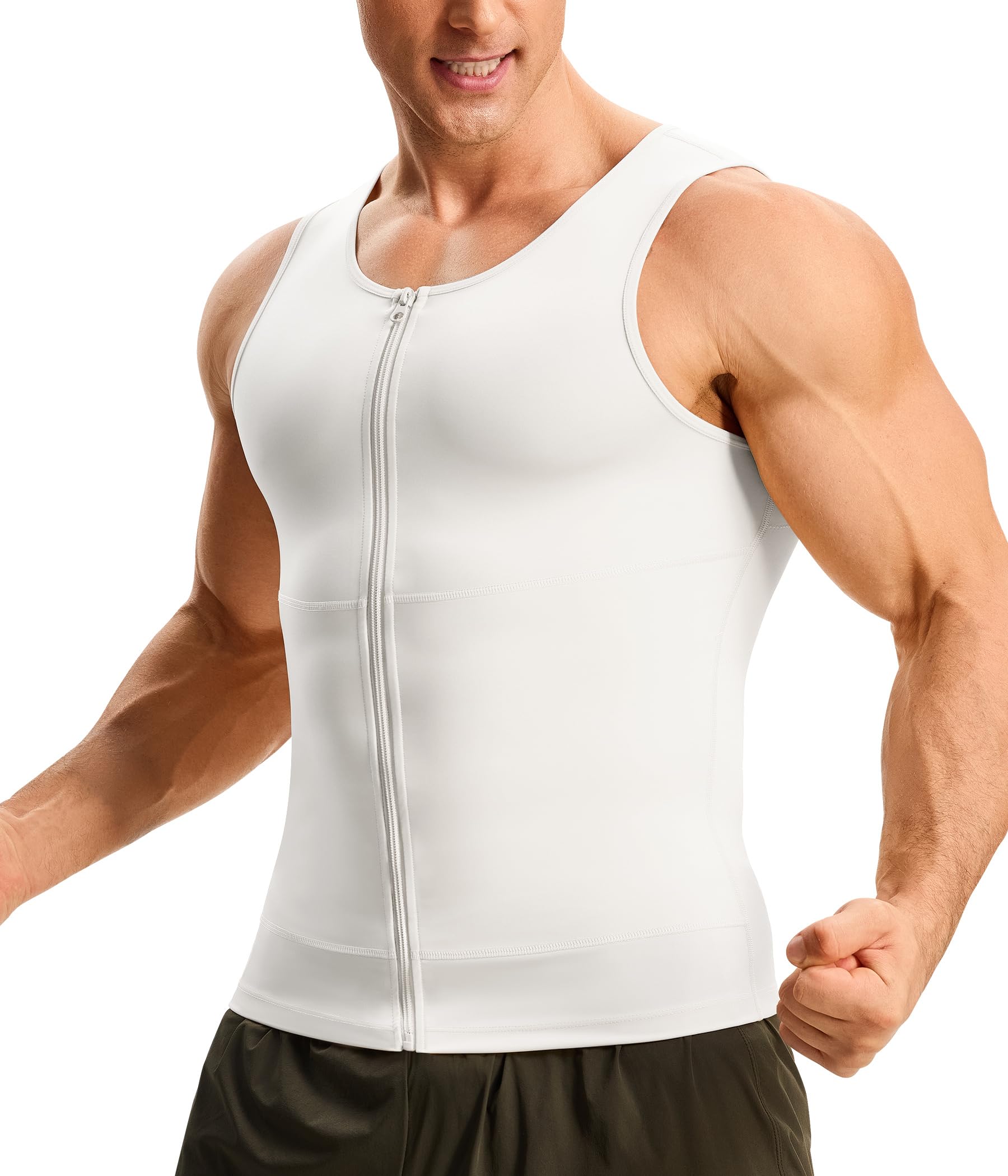 Nebility Compression Shirt Men Tank Top Compression Undershirt Mens Shapewear Body Shaper Waist Trainer Tummy Control Vest