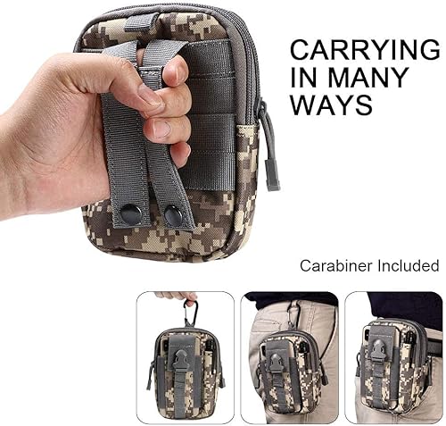 Miniatura 4 de Bolsa táctica Molle, bolsas universales para exteriores, bolsa Molle EDC para la cintura con gancho al aire libre y funda para teléfono celular para