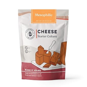 Cultures for Health Mesophilic Cheese Starter | 4 Packets Direct-Set Culture + 2 Rennet Tablets for Cheese Making | DIY Semi-Soft Fresh, Like Cheddar, Quark, Colby, Feta, Cottage, More