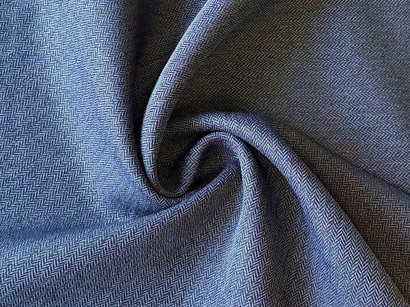 Tissu en tweed à chevrons bleu marine au mètre rouleau 10m pour tailleur et jupe