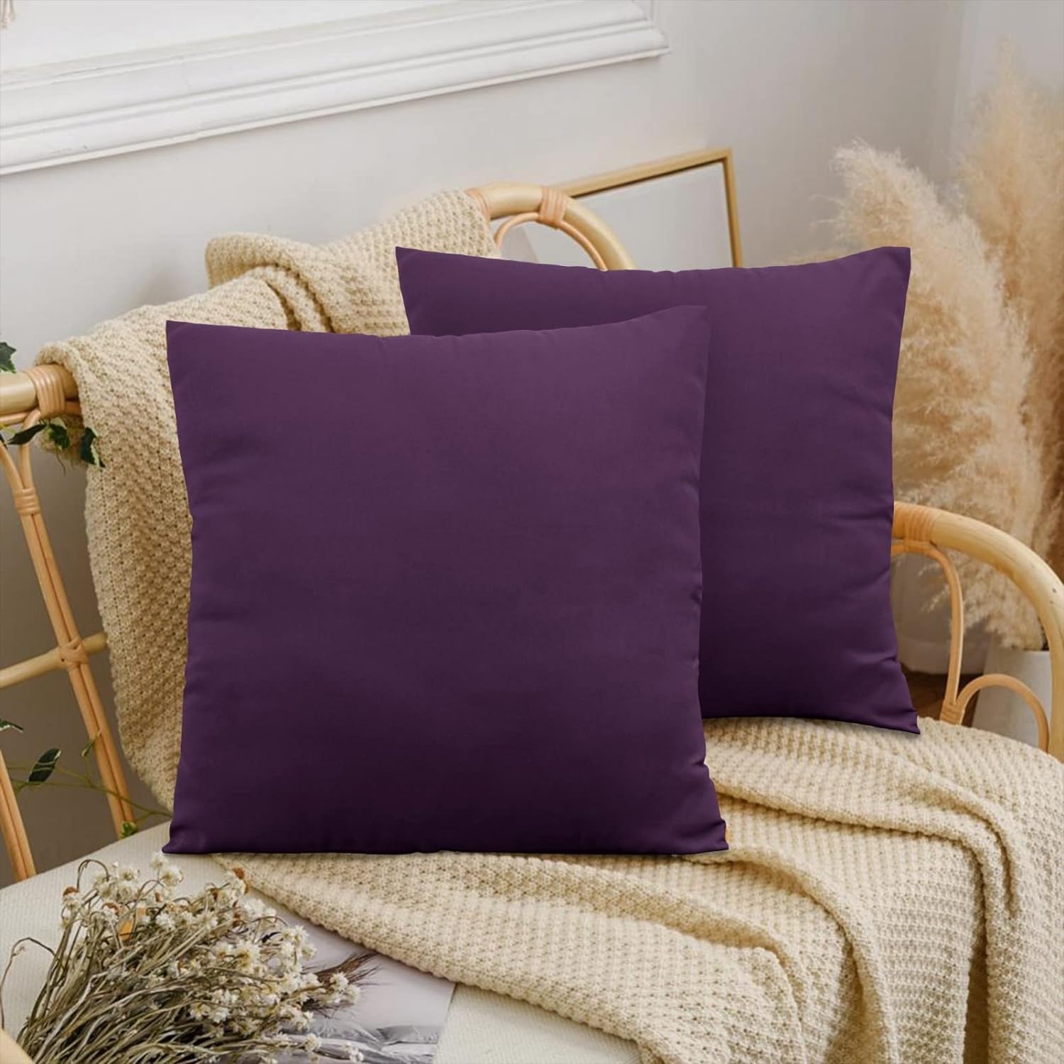 Firdous Cushion Cover Set 45x45 Cm Soft And Skin Friendly Throw Pillow Cases Decorative Sofa Couch Covers Set Of 2 18x18 Inches Smooth Luxury Microfiber Pillow Case With Zipper