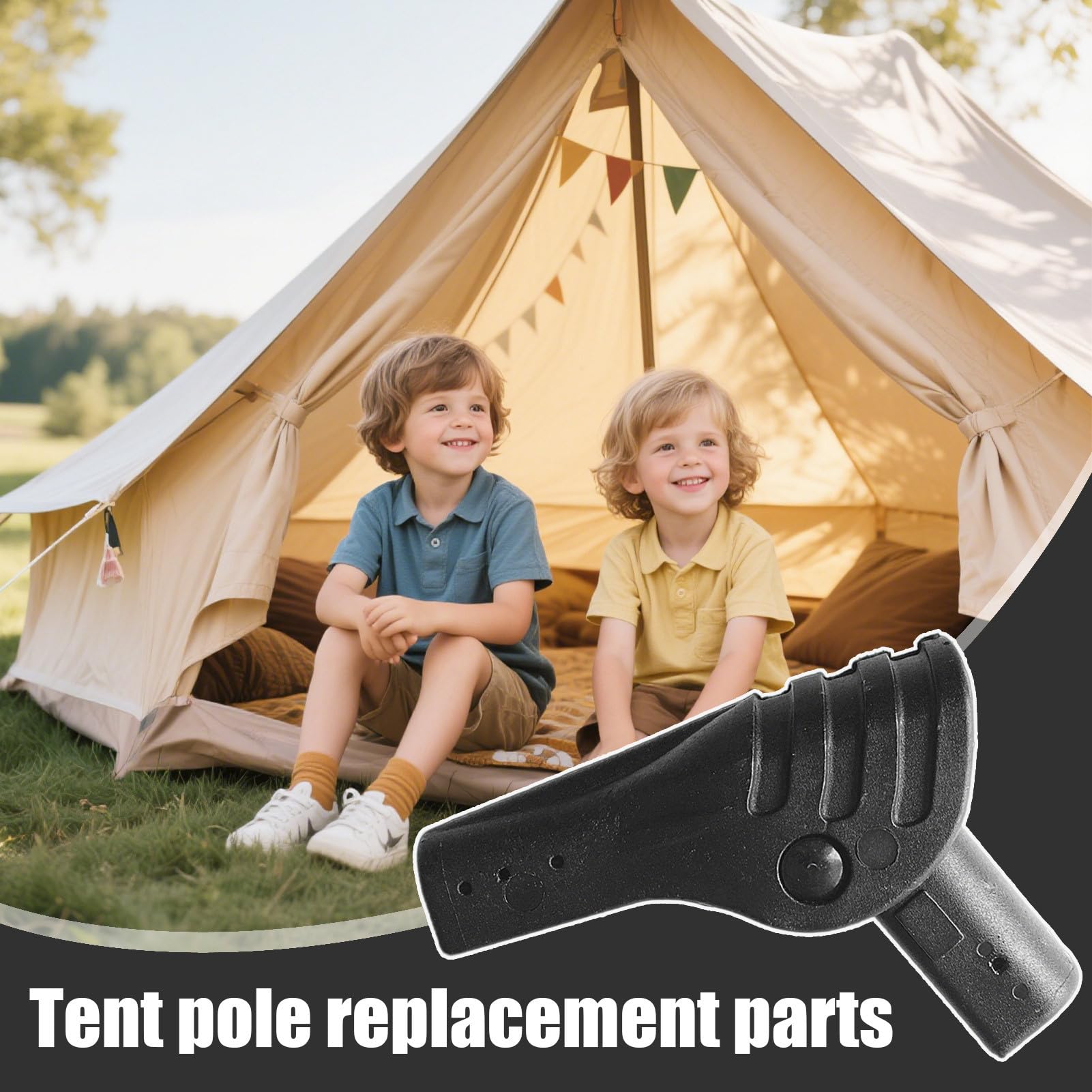 Repuesto de Fijación para Varilla de Soporte - Conector Ligero para Camping - Accesorios Prácticos para Reparación En Senderismo, Camping Y Viajes