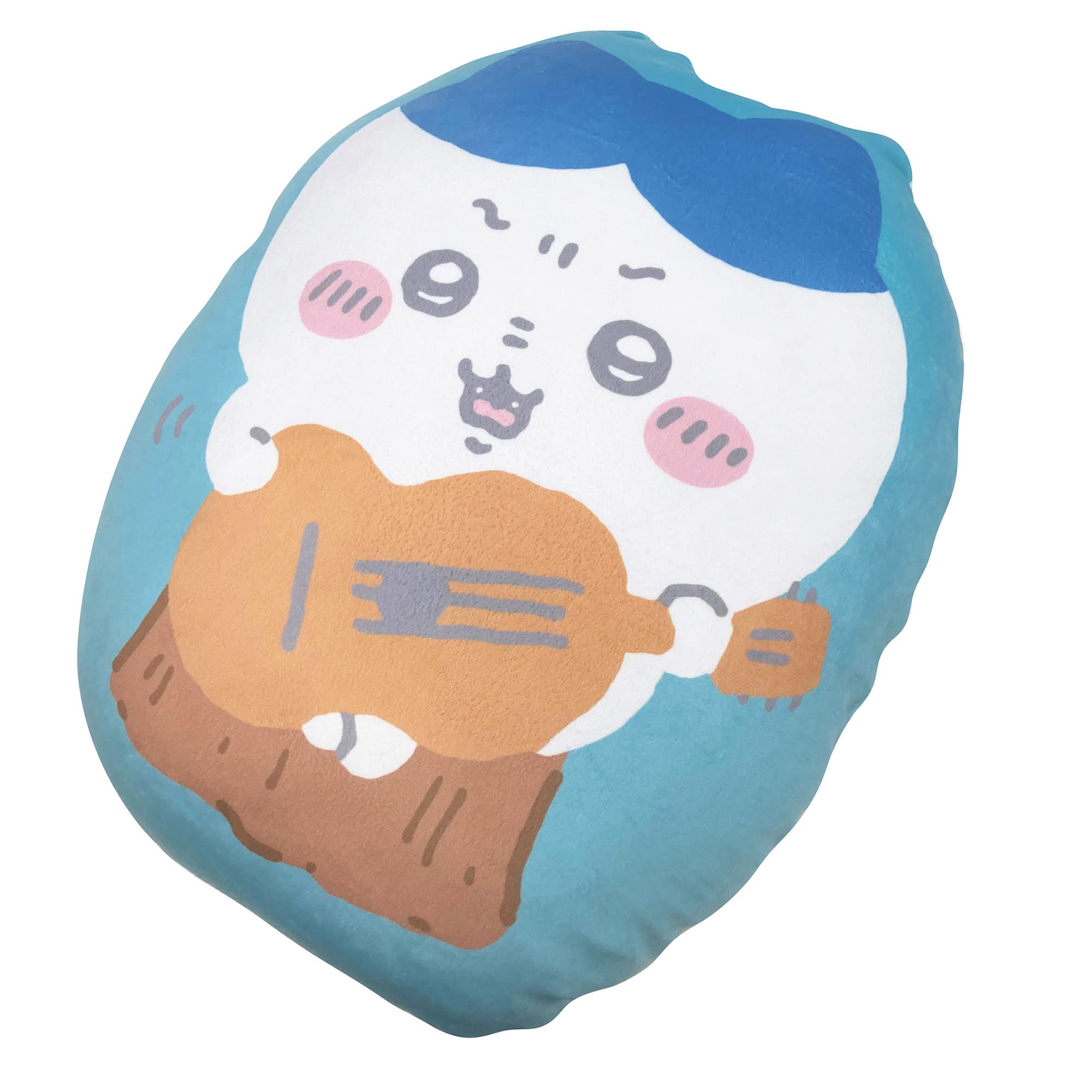 MORIPiLO Hugging Pillow, Chiikawa Hachiware (Die-Cut Cushion), Skin Friendly Micro Fabric, Goods, Plush, Nap Pillow, Blue, 12.6 x 16.9 x 3.9 inches (32 x 43 x 10 cm), Character Pillow, Makura no