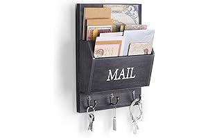 DLQuarts Mail Organizer with Key Holder: Wall-Mounted Mail and Key Management Solution