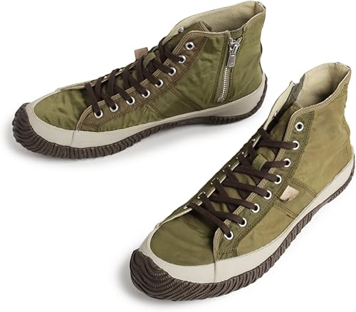 Amazon スピングルムーブ メンズ レディース Spm 447 Khaki カーキ パラシュート素材 スムースレザー ハイカット スニーカー 靴 S 24 5cm スニーカー