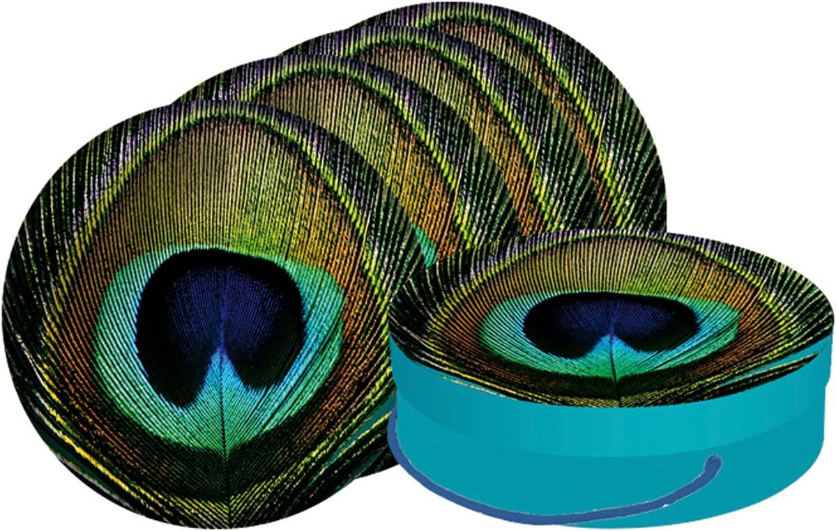 Paperproducts Design Paradise Peacock Dessert Plate, Set