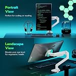 Bras de moniteur ultralarge ARES WING pour écran de 17 à 49 po, blanc | Supporte 44 lb, bras de moniteur à ressort à gaz réglable pour montage de bureau pour Samsung Odyssey G9 et plus, montage Vesa 75/100