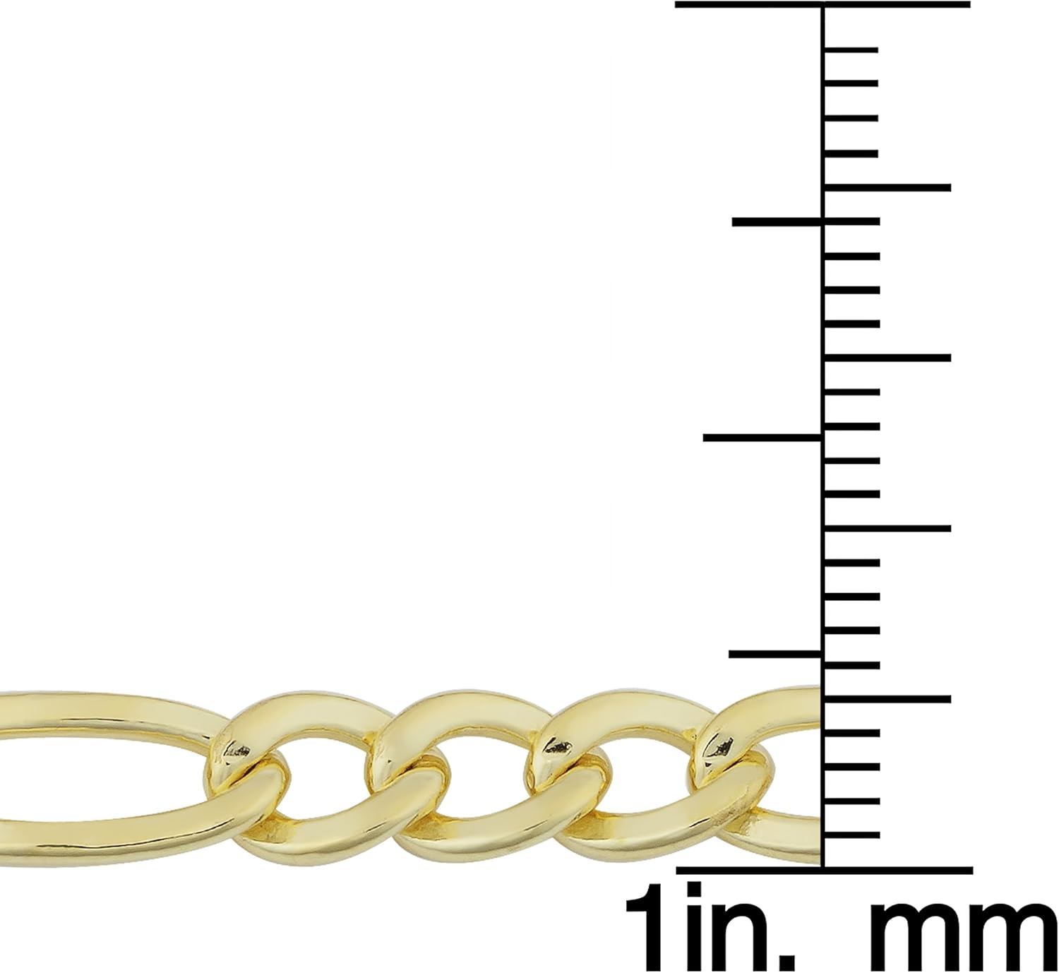 Kooljewelry 14k Yellow Gold Filled Men's Solid 5.2 mm High Polish Figaro Link Bracelet (8.5 inch) - Image 3