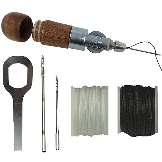 Repair Stitch Tool | Sewing Awl for Bounce Houses, Inflatables, Leather, Thick Fabric, Shoes, Bags, Belt, Upholstery Repair Kit & Crafts Leather, Tarp Stitching – Made in USA. Professional Heavy Duty