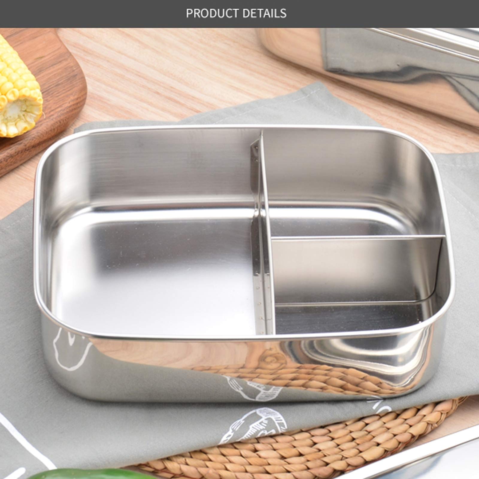 Bento Box in Acciaio Inossidabile per Adulti e Bambini, Lunch Box