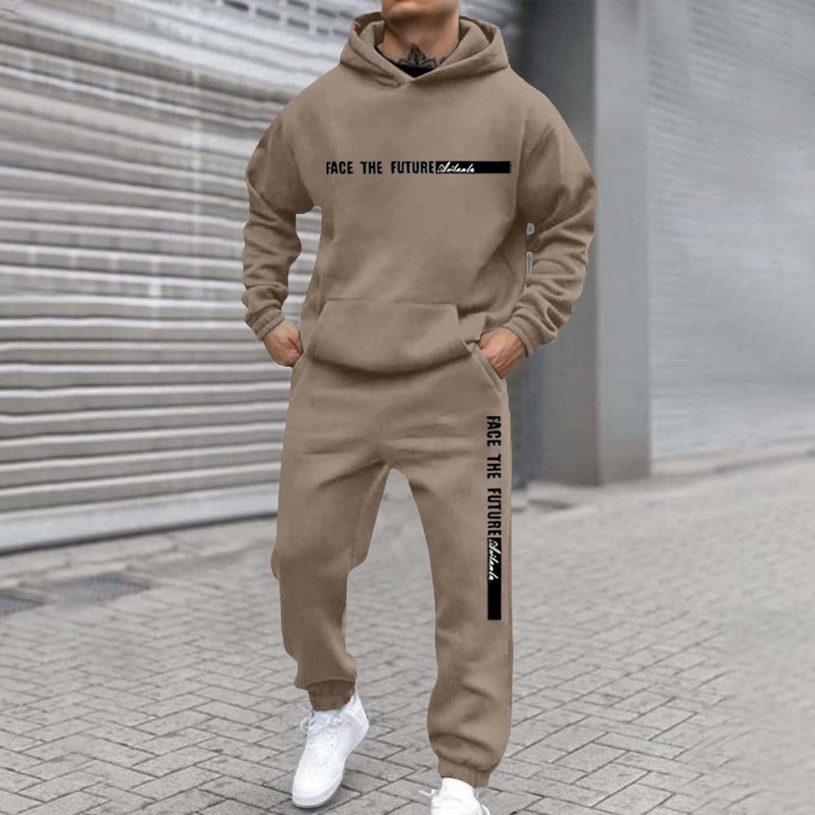 Generisch Chándal con capucha, compuesto por una cómoda sudadera con cremallera y un pantalón, ideal para el ocio y el deporte.