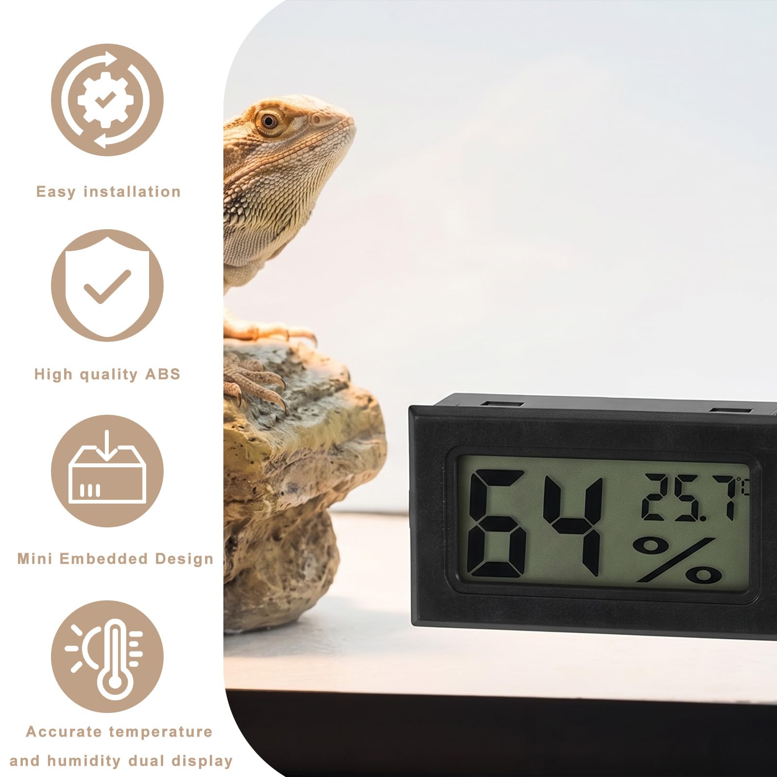 Mini-Thermometer, Hygrometer, digital, LCD, Thermoanzeige, tragbar, Messung von Temperatur und Feuchtigkeit -50 ℃ bis 70 ℃ 10 % -99 % RH, für Haus, Büro, Gewächshaus, Weinkeller, Inkubator, Reptilien