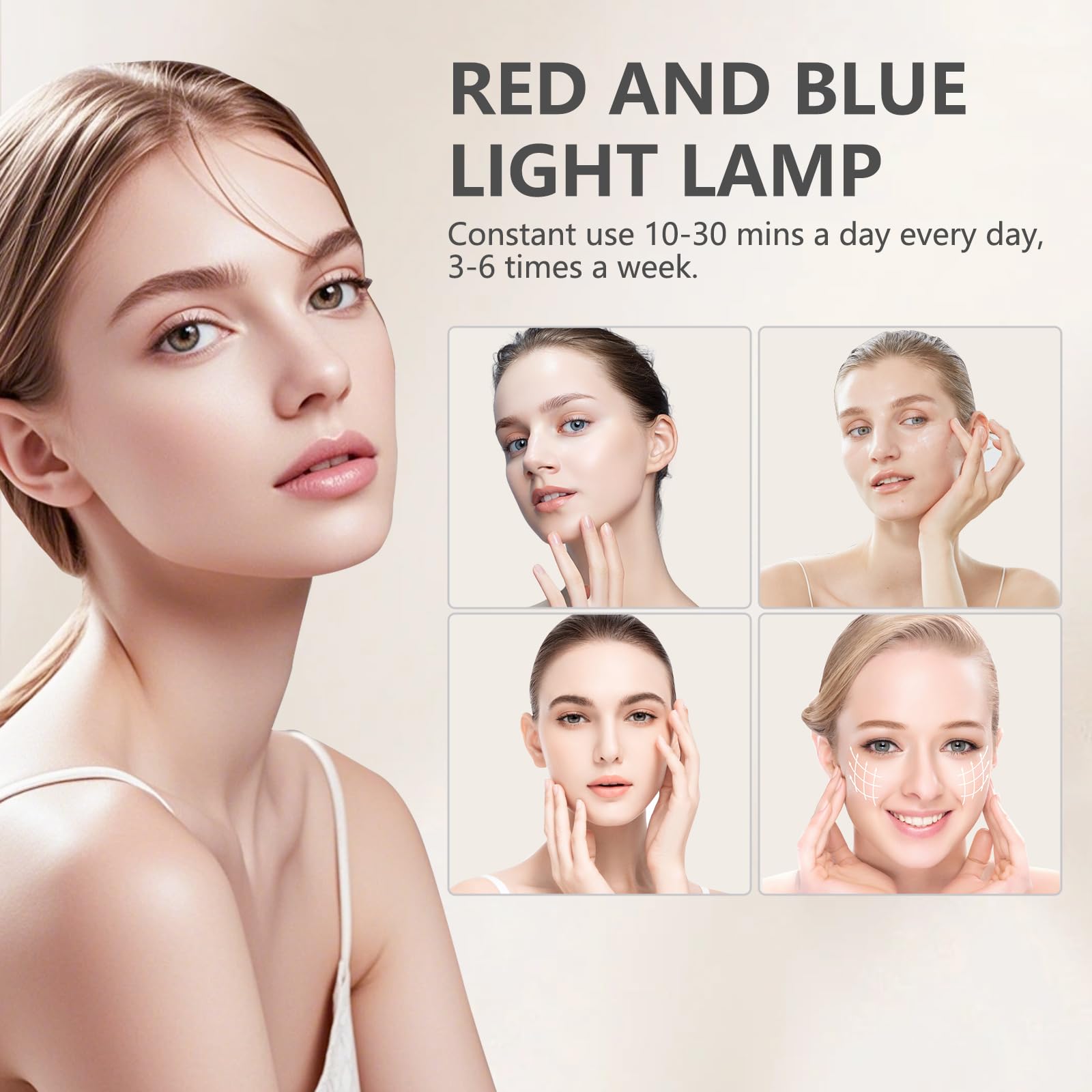 Rotlichtlampe mit Sockel,415nm&660nm&850nm Infrarotlampe mit 10/20/30 Minuten Timer, 5 Helligkeitsstufen Schwanenhalsdesign, 100LEDs Red Lights für Den Heimgebrauch