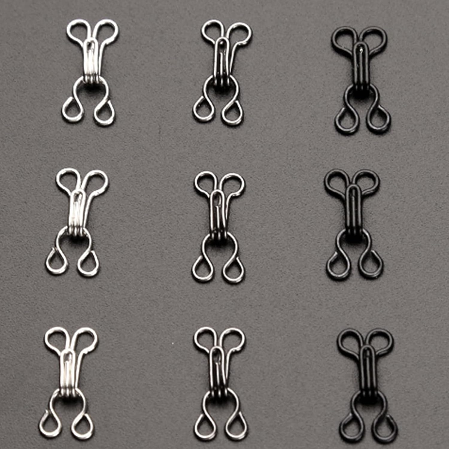 100Pcs Sewing Hooks & Eyes for Hooks Coat Hook Fastener Metal Fastenings Eyes Closure Clothing Fasteners Garment Accessories