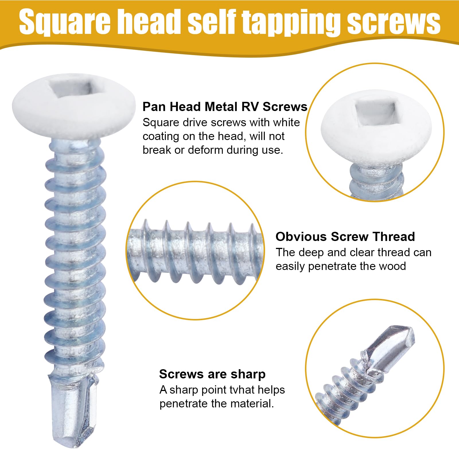 130-Pack Trailer Self-Tapping Screws - #8 X 1.5" Quad Drive Sheet Metal Screws For Car Haulers & RVs