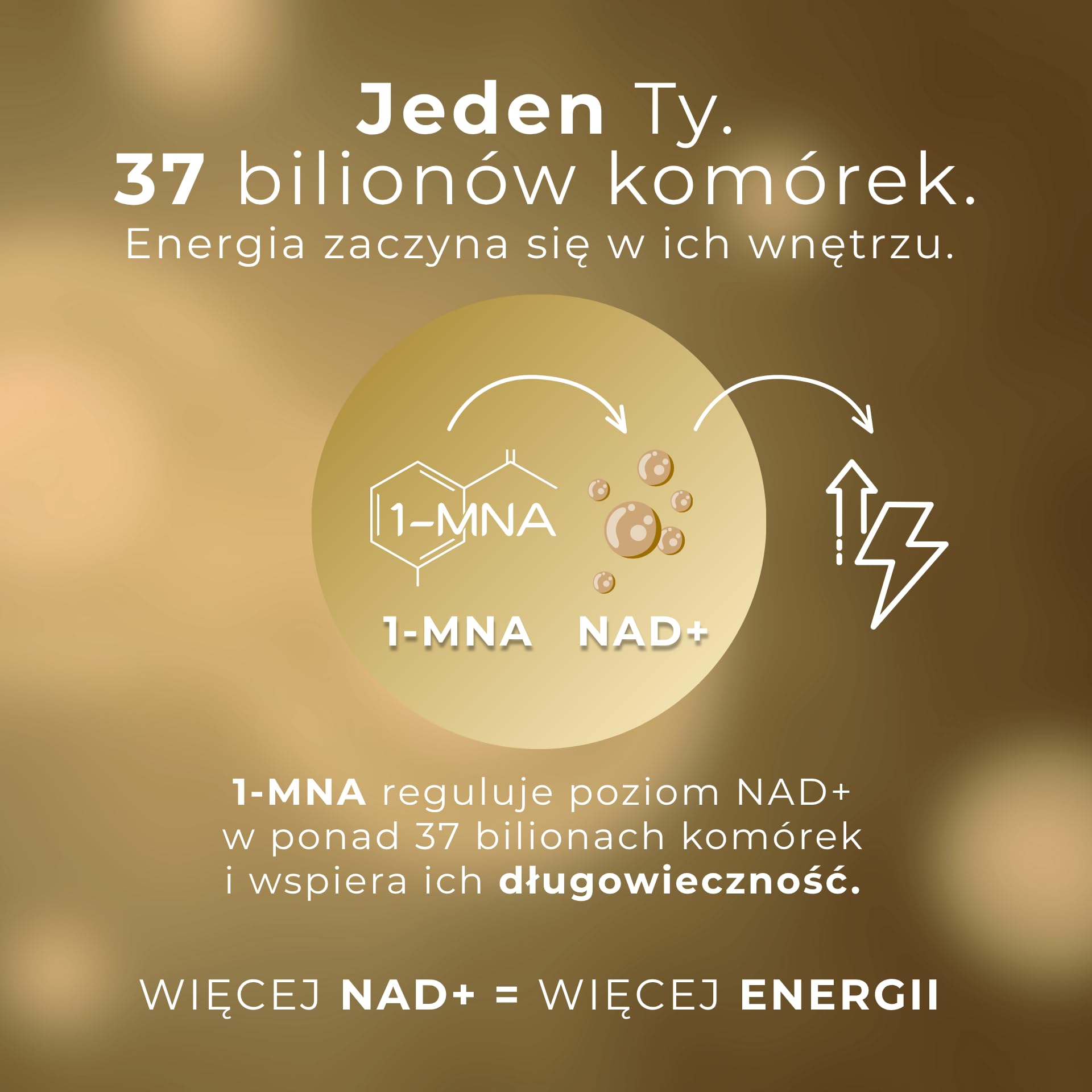 1-MNA PRO, Anti Aging, Suplement Optymalizujący NAD+, Podwójna Dawka dla Szybszych Efektów, Biohacking, Wsparcie Zdrowia Komórkowego, Opracowany Naukowo, 30 Kapsułek