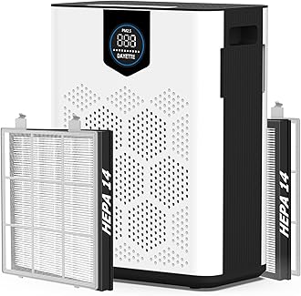 Air Purifiers for Home up to 3000 Sq Ft with Washable Filters, 2x H14 True HEPA Filter, 2xSpeed Fan with Turbo Mode, CADR 500m³/h Remove Pet Hair Odor, 22dB Sleep Mode for Bedroom, Large Room,Office