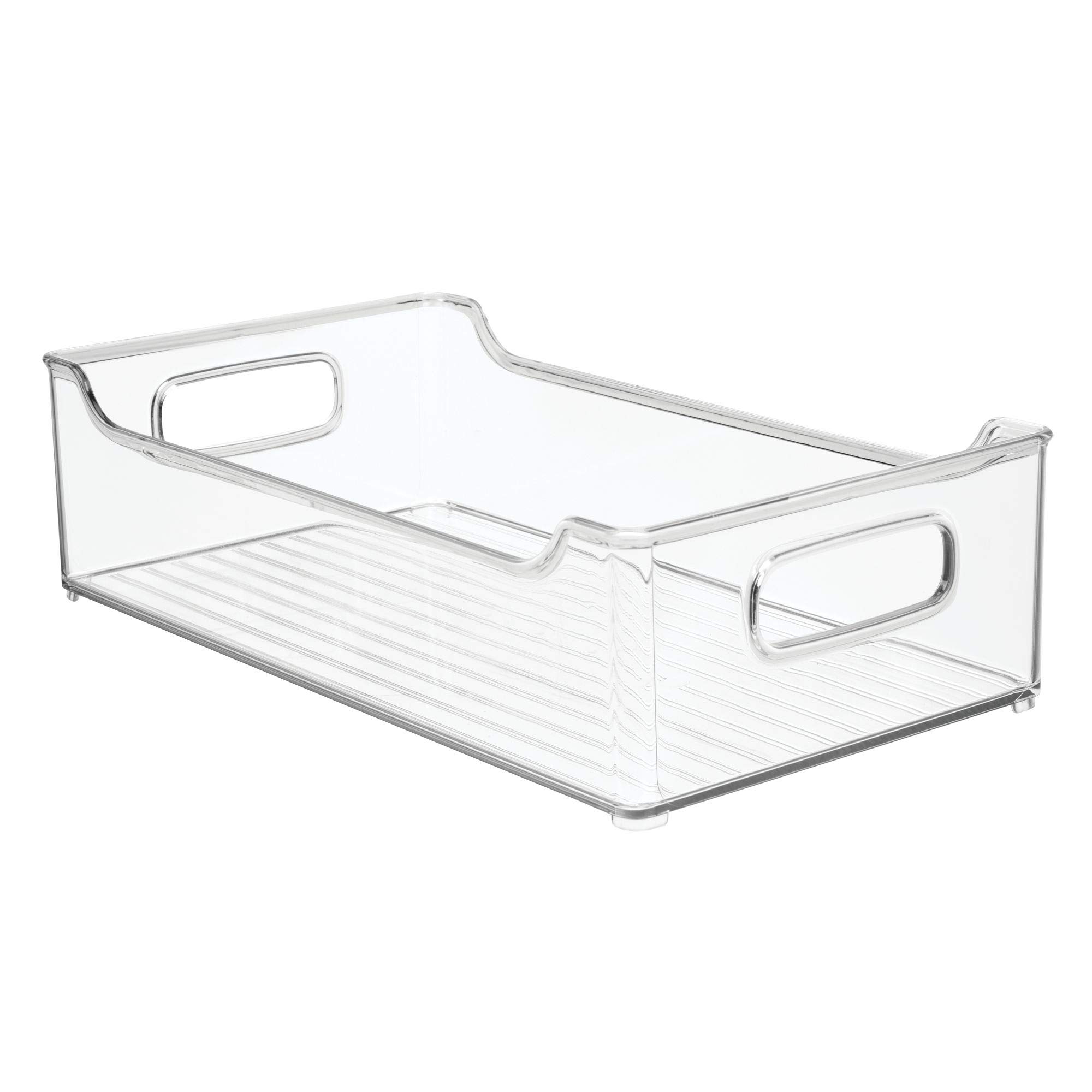 Contenedores anchos de plástico para almacenamiento de cocina con asas, organización en estantes de despensa, gabinete, refrigerador o congelador, organizador de alimentos para frutas, yogur, 8