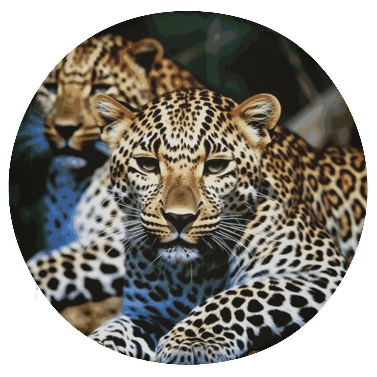 JTREHY Leopard Cushion Soft Breathable Round Cushions Multi-Functional with Zipper Floor Pillows Cushion for Various Indoor Occasions Chair Pad