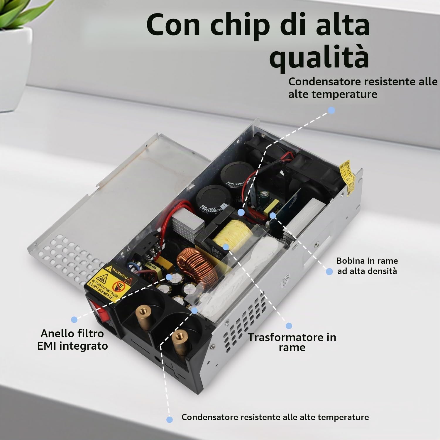 DC 12V 125A 1500W Alimentatore Trasformatore 230V AC to DC 12Volt 125A Interruttore 1500W Alimentatore per Pompa LED CCTV Telecamera Sicurezza Auto Stereo Stampante 3D e altri 12V Dispositivi