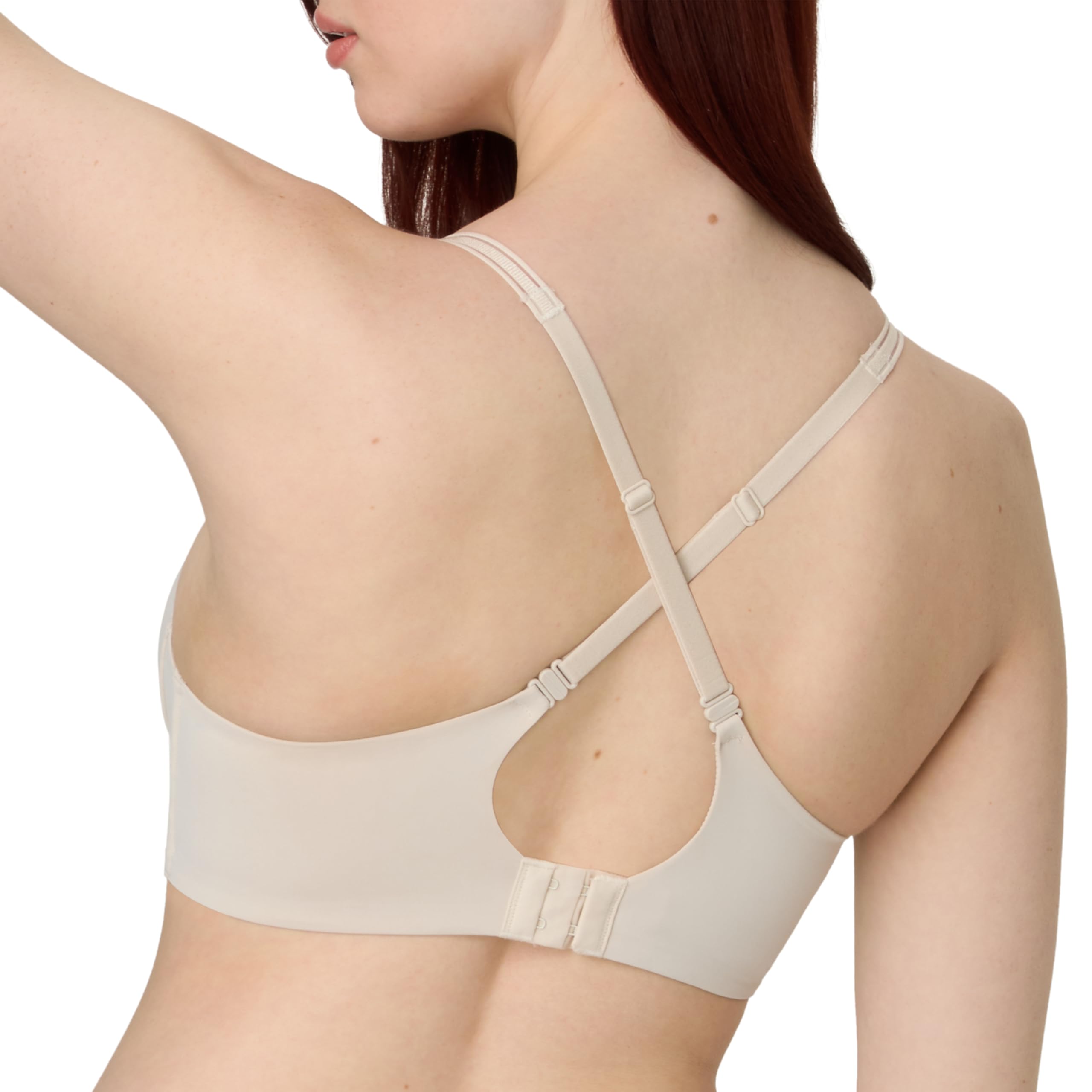 Maidenform Damski biustonosz bez fiszbin, z fiszbinami i ramiączkami, Beżowy biszkopt, M