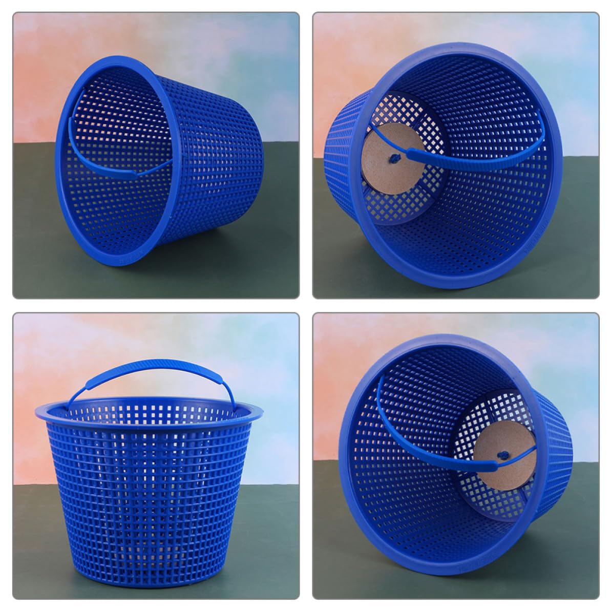 2 Piezas Cesta de Piscina Antiobstrucción de Plástico Azul Diseño Práctico para Limpieza en Piscinas y Sistema de Filtración
