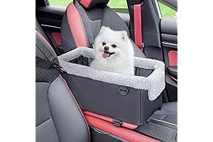 Console Dog Car Seat - Raised Dog Booster Seat with Metal Frame