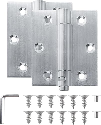 Paquete de 2 bisagras de puerta de cierre automático de 3 pulgadas, bisagras de puerta con resorte de 3 pulgadas, tensión ajustable para garaje,
