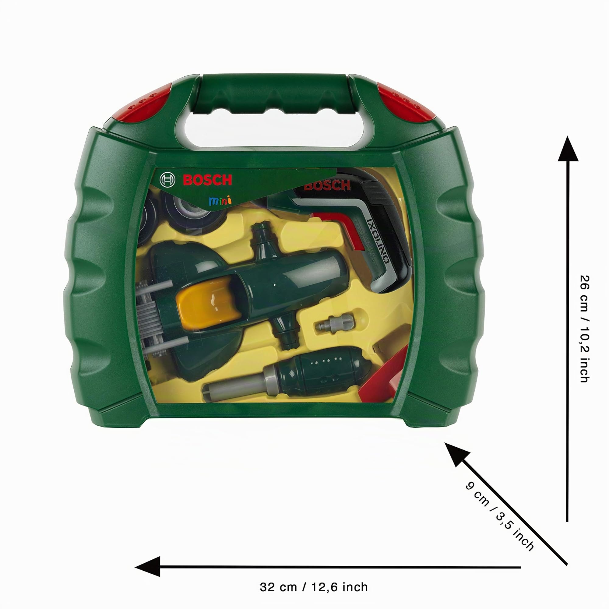 Theo Klein 8395 Mallette Bosch Grand Prix avec visseuse électronique Ixolino II et Tournevis - Voiture de Course à Monter et démonter - Dimensions : 32 x 9 x 26 cm - pour Enfants à partir de 3 Ans