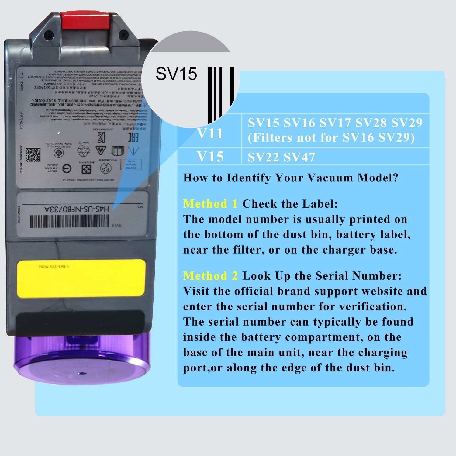 DTK Batteria per Dyson V11 Batteria V15 SV15 SV16 SV22 25,2V 3900mAh con Modalità di Installazione a Pulsante per Aspirapolvere Senza Fili Portatili (Non Adatta per SV14 con Fissaggio a Vite)