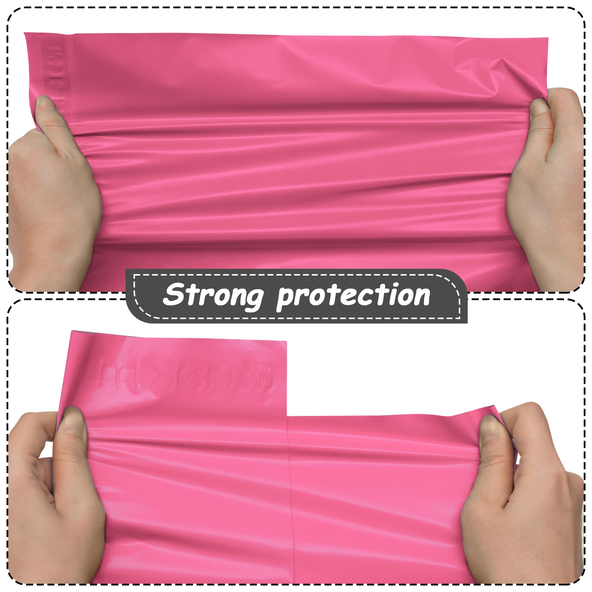 JinRuiKJ Buste postali in polietilene rosa, 25 x 33 cm, 100 pezzi, resistenti buste adesive per abbigliamento, buste spesse e resistenti con autosigillanti, impermeabili e antistrappo, sacchetti per