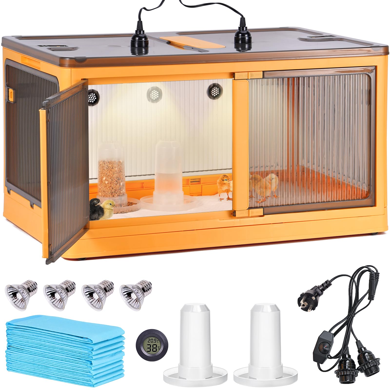 Inkubator für Küken 142L Brutkasten Faltbare Brutbox für Geflügel Küken Aufzucht Box für Enten Geflügel Reptilien und Kleintiere
