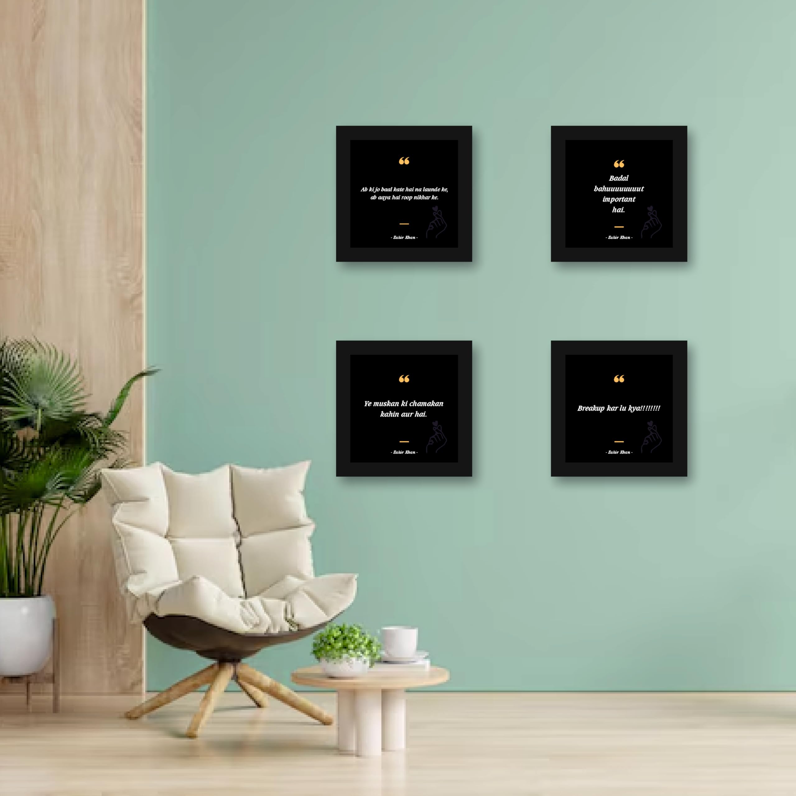 Quick Wit: Zakir Khan Signature One-Liners - Set of 4 Elegant…