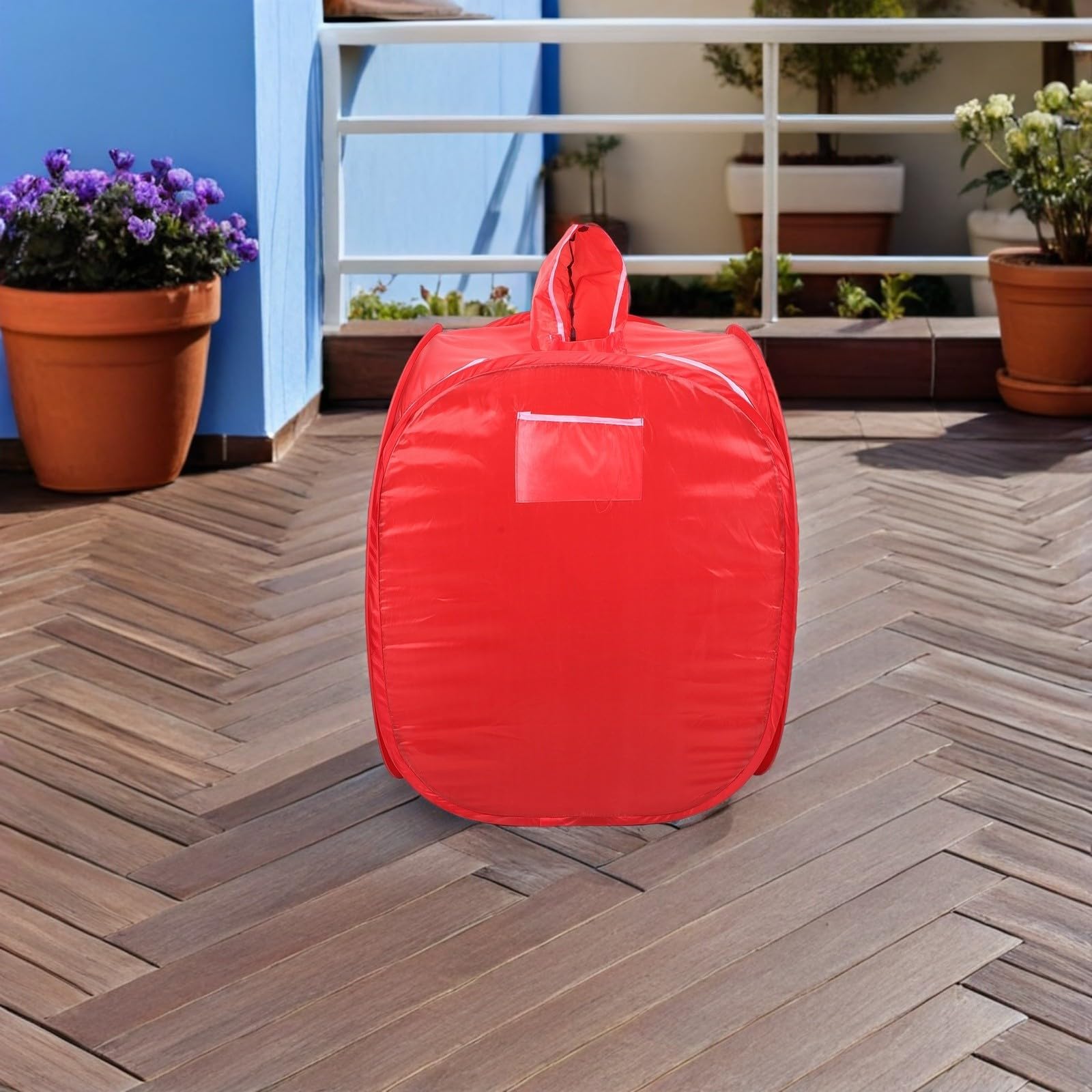 Sauna de Vapor Personal Portátil Plegable Hogar, Tienda de Campaña Roja Tela y Diseño Que Ahorra Espacio para Uso en Interiores