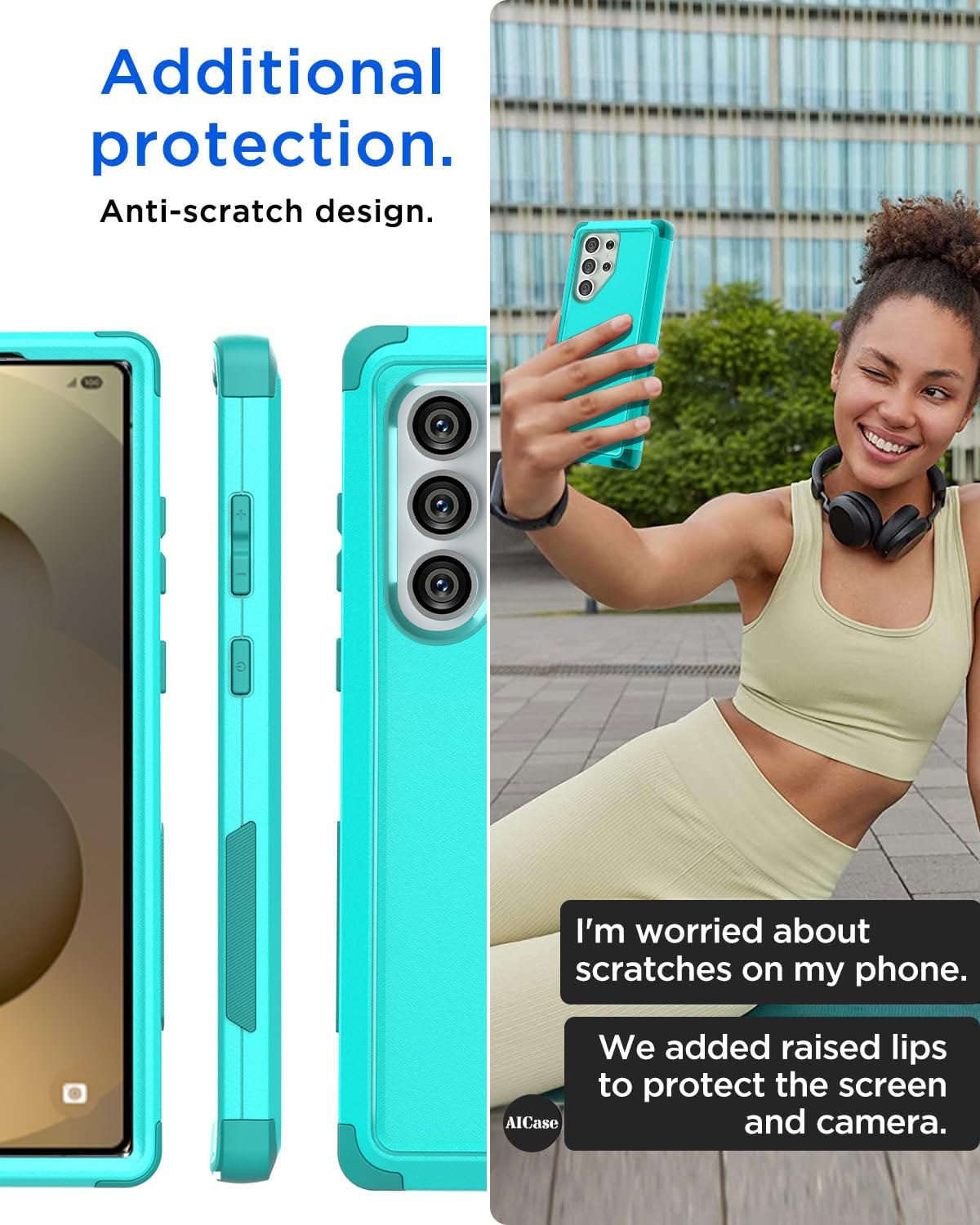 AICase for Samsung Galaxy S25 Ultra Case,3-Layer Heavy Duty Pocket-Friendly Rugged Durable Military Grade Protection Shockproof/Drop Proof/Dust Proof Protective Cover for Galaxy S25 Ultra 2025_3 - Image 8