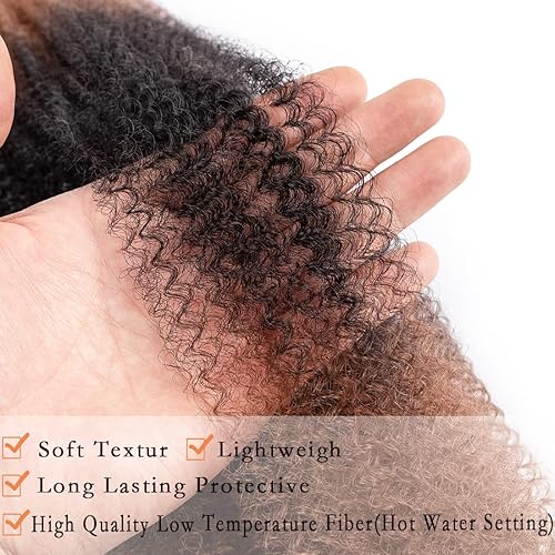 Miniatura 3 de Cabello afro trenzado preseparado de 24 pulgadas, 8 paquetes de rizos naturales preesponjosos negros son perfectos para cabello de ganchillo Marley,
