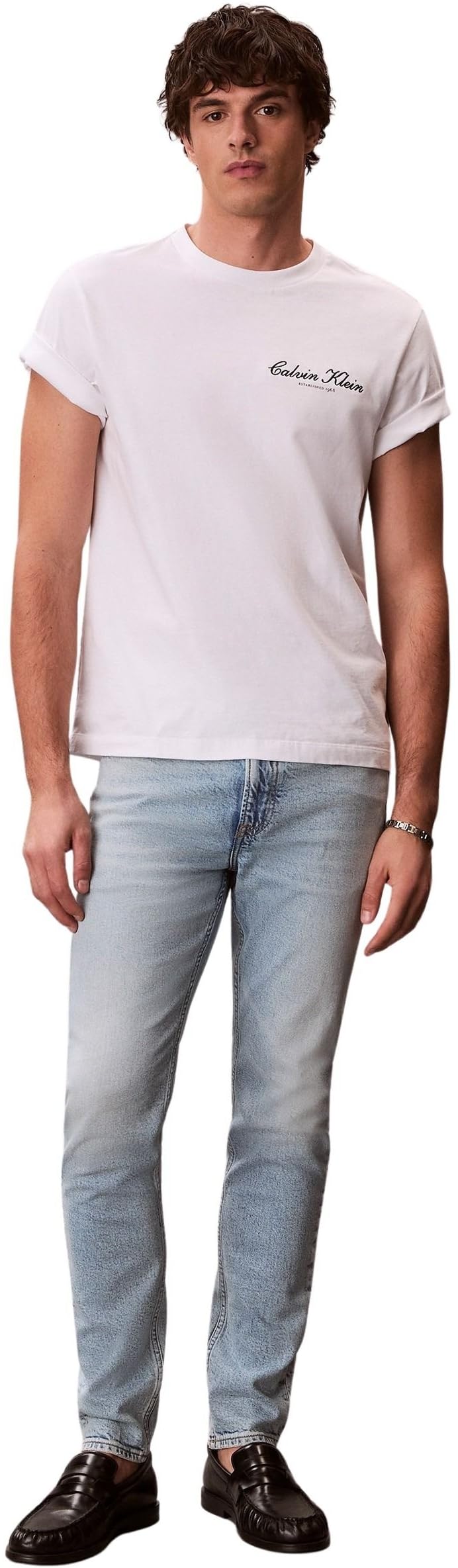 Calvin Klein Slim Taper Marbled Beacon Jean Lv04rf741g - Dżins Mężczyźni