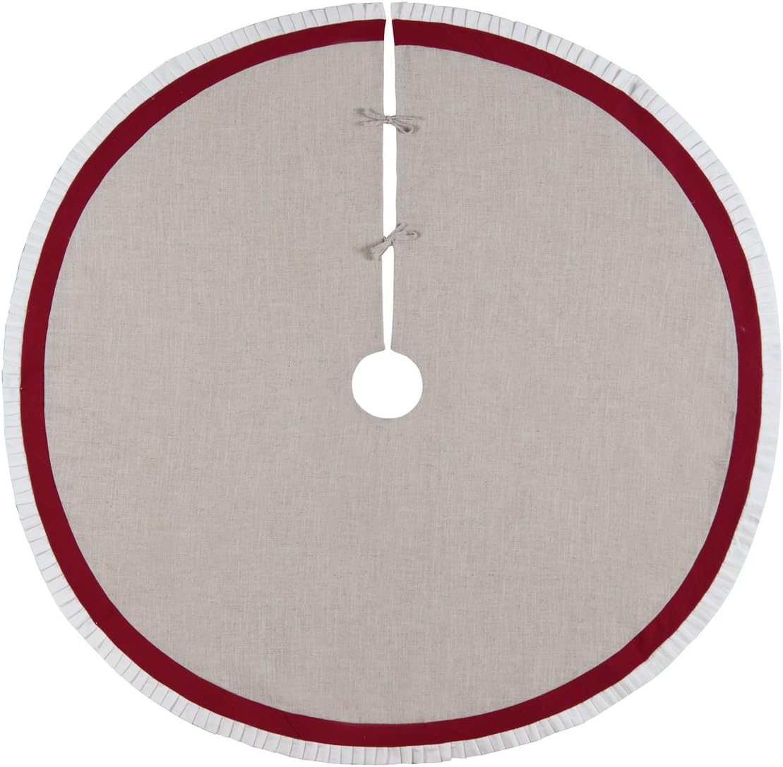 C&F Home Linen Holiday Tree Skirt 54 Inch Tree Skirt