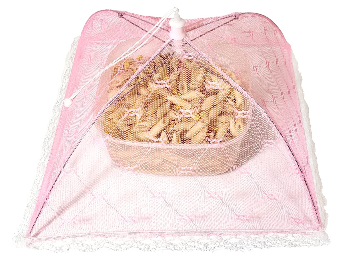 Coprivivande a Rete Pieghevole Anti Insetti, 40x40 cm Cupola Copri Alimenti, Copertura Tenda Ombrello per Cibi Protezione per Barbecue Picnic Contro Zanzare (Verde)