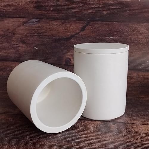 Miniatura 5 de LSLEVA Cajas de almacenamiento con tapas, juego creativo de moldes de silicona, moldes de rayas redondas de hormigón para almacenamiento y