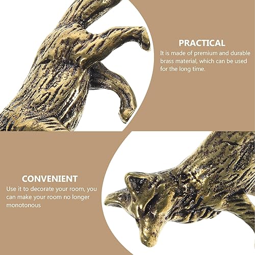 Miniatura 8 de Mini figura de animal decoración de latón adorno retro para escritorio de oficina en casa y estantería regalo coleccionable