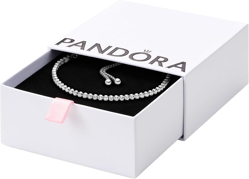 Sparkling Slider Tennis Bracelet - Adjustable Slider Bracelet - Jewelry for Women with Gift Box - Sterling Silver & Cubic Zirconia