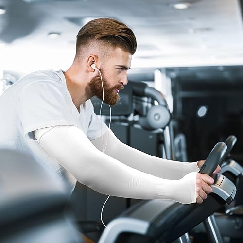 Miniatura 10 de GOUNOD Mangas de enfriamiento con protección solar para los brazos con orificios para el pulgar, jardinería, deportes al aire libre, entrenamiento,