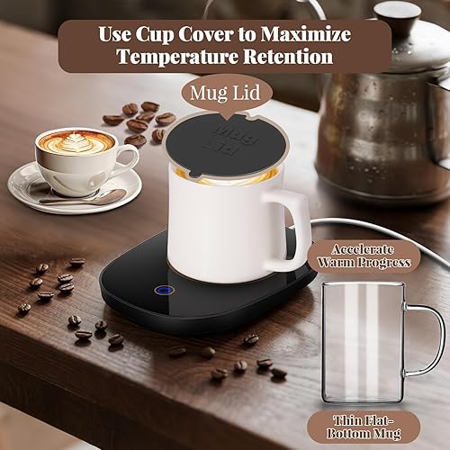 Miniatura 11 de Calentador de café para escritorio con apagado automático, calentador de taza de café para escritorio con apagado automático, 2 temperaturas