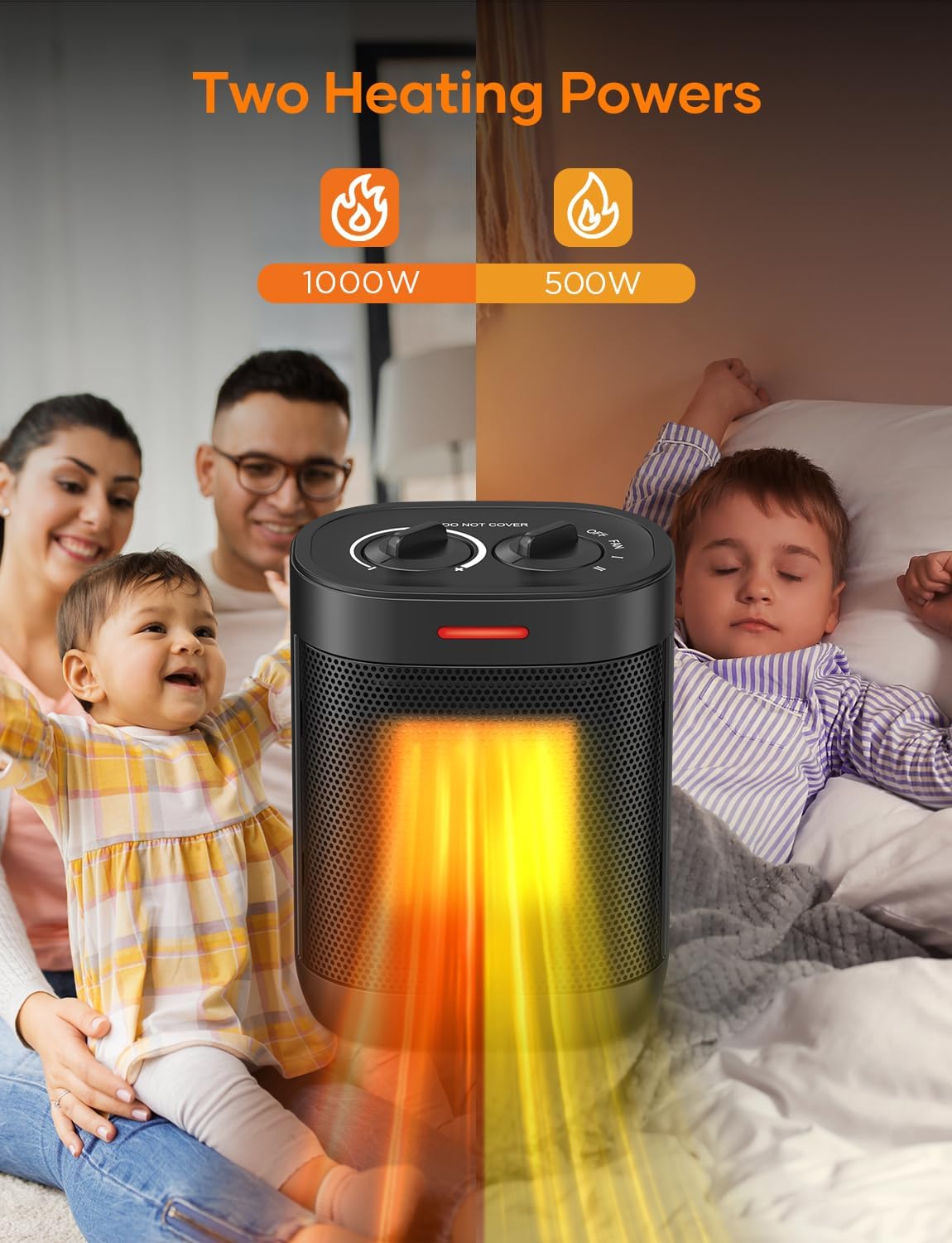 1000W Space Heater, Small Ceramic Space Heater with Thermostat, Mini Portable Electric Heater with Fast Safety Heat, Multiple Protection for Home Office Desk