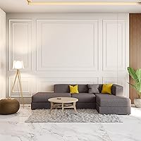 Vista 4 de Pangda Kit de 3 molduras de pared autoadhesivas estilo capa interior y exterior, panel de zócalo prefabricado para decoración de molduras de pared