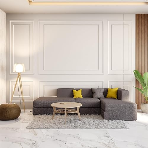 Miniatura 4 de Pangda Kit de 3 molduras de pared autoadhesivas estilo capa interior y exterior, panel de zócalo prefabricado para decoración de molduras de pared