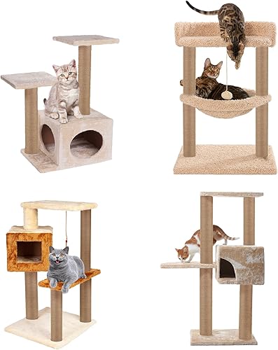 Miniatura 5 de PETUOL 4 piezas de repuesto de poste rascador para gatos M8, 15.7 x 3.1 pulgadas, poste de repuesto para árbol de gatos de yute natural para gatos